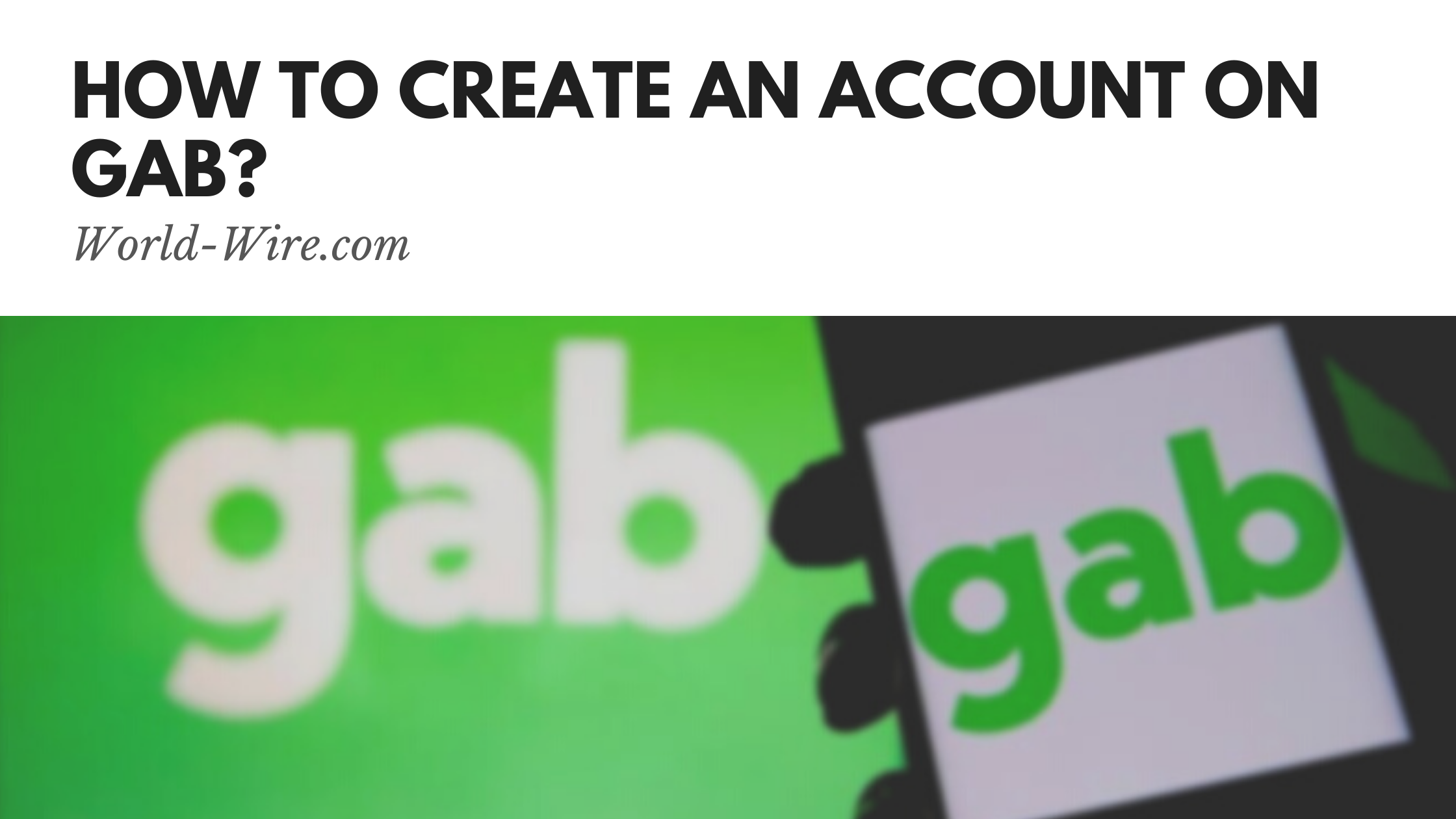 how to create an account on GAB