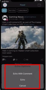 Parler app Echo option