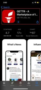 Download and Install gettr for IOS