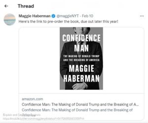 Haberman's tweet