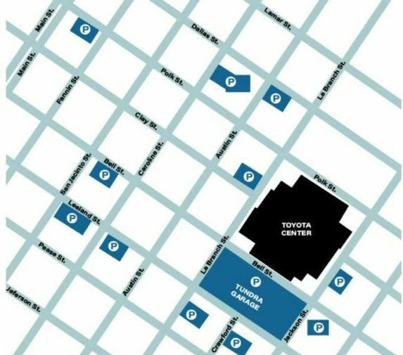 Toyota Center Parking Map