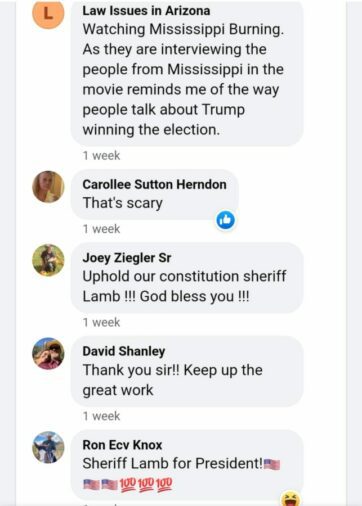 Sheriff Mark Lamb Facebook comments