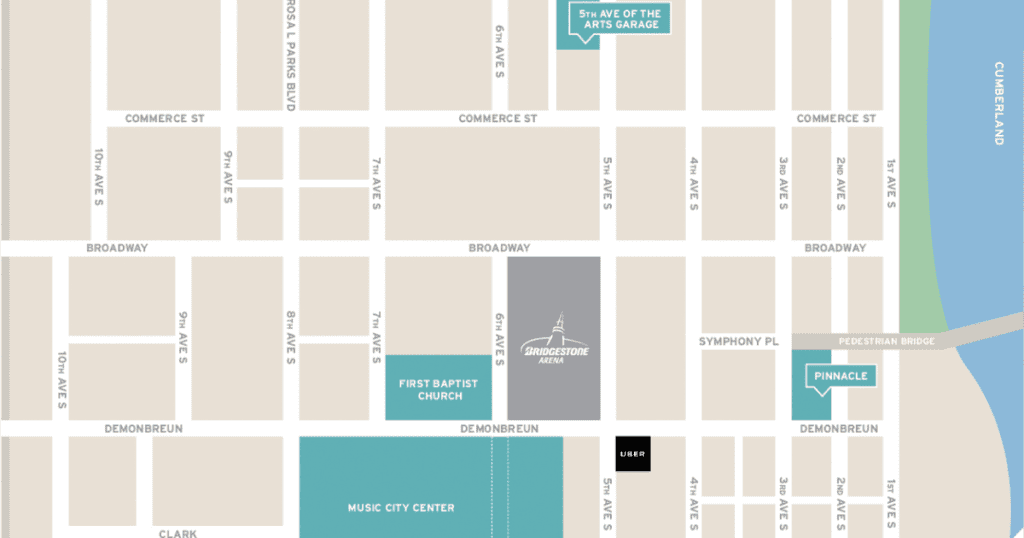 Bridgestone Arena Parking Map