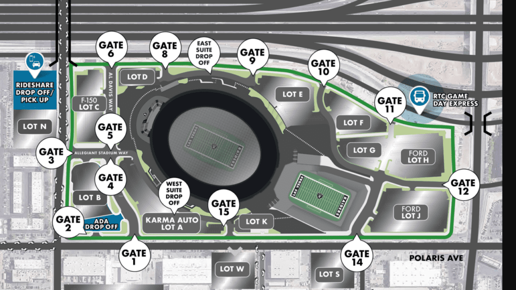 Allegiant Stadium Official Parking Map