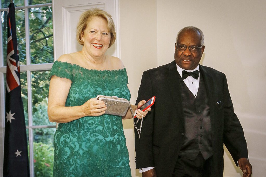 Clarence Thomas with wife Ginni Thomas