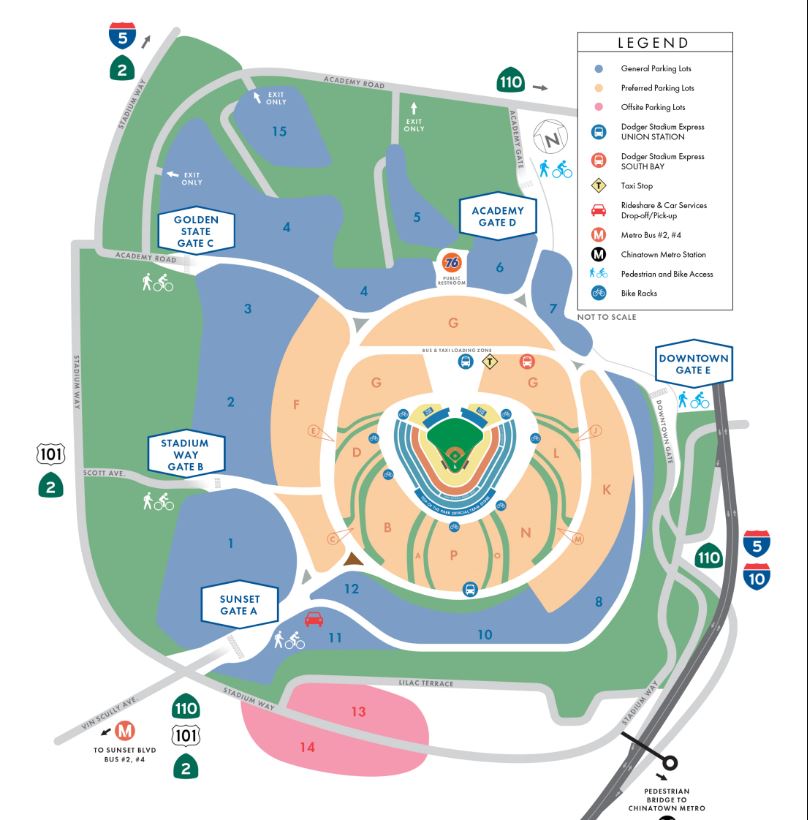 Dodger Stadium Parking Map