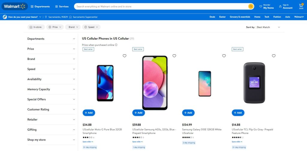 US Cellular Prepaid Phones at Walmart