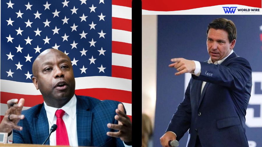 Ron DeSantis asks Tim Scott Do you side with Kamala Harris