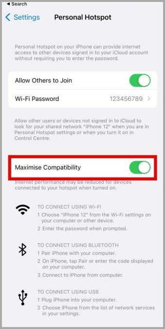 Turn off Maximize Compatibility