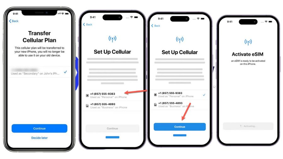 Verizon eSIM transfer to new iPhone during setup (eSIM Quick Transfer)