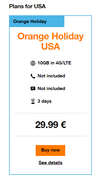 Orange eSIM USA Plans And Pricing