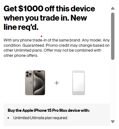 Verizon Trade in Deal